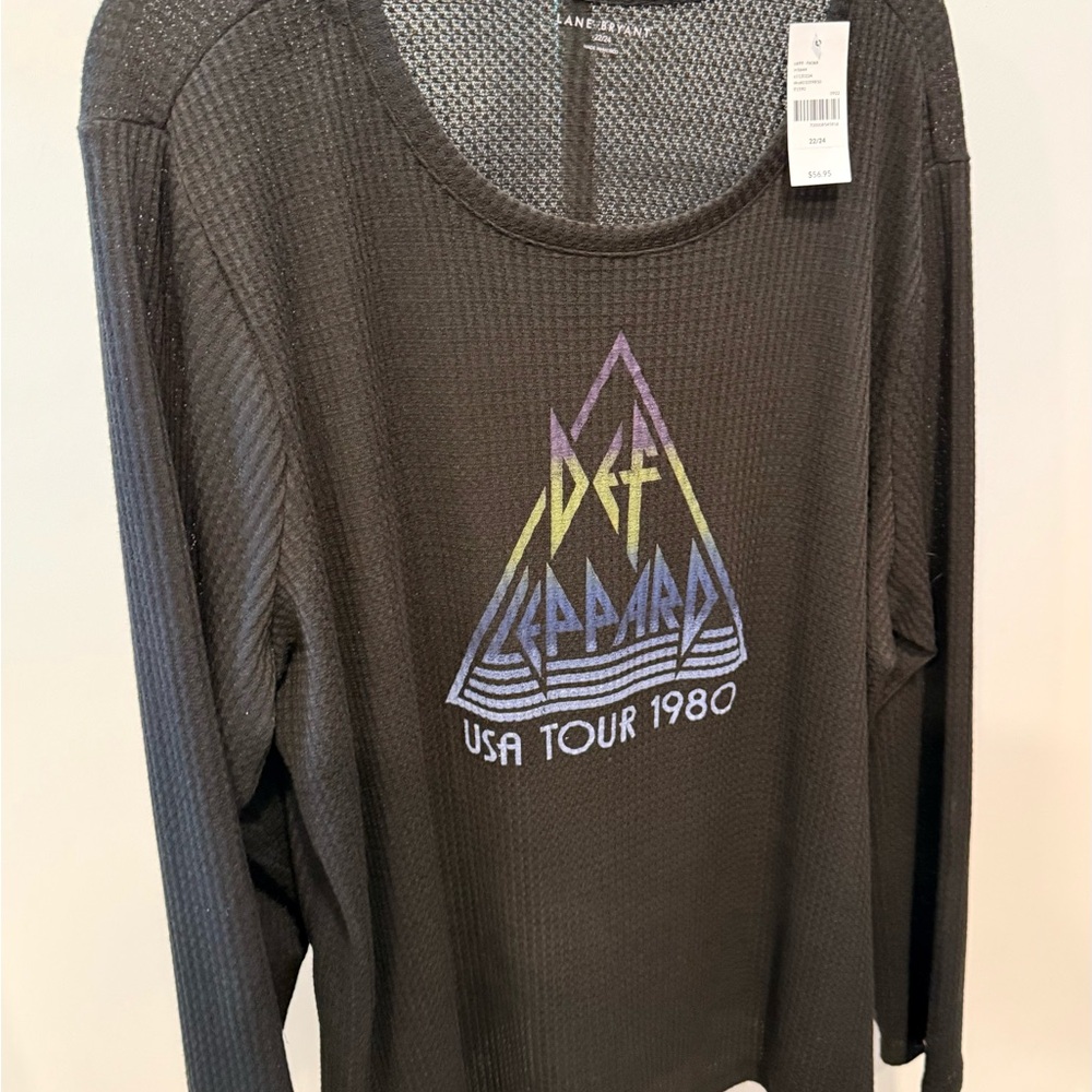 Lane Bryant Black Waffle Knit Top NWT